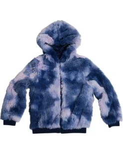 Zunie Tie-Dye Print Fuzzy Jacket (Big Kids)