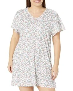 Karen Neuburger Plus Size Island Breeze Short Sleeve Nightshirt